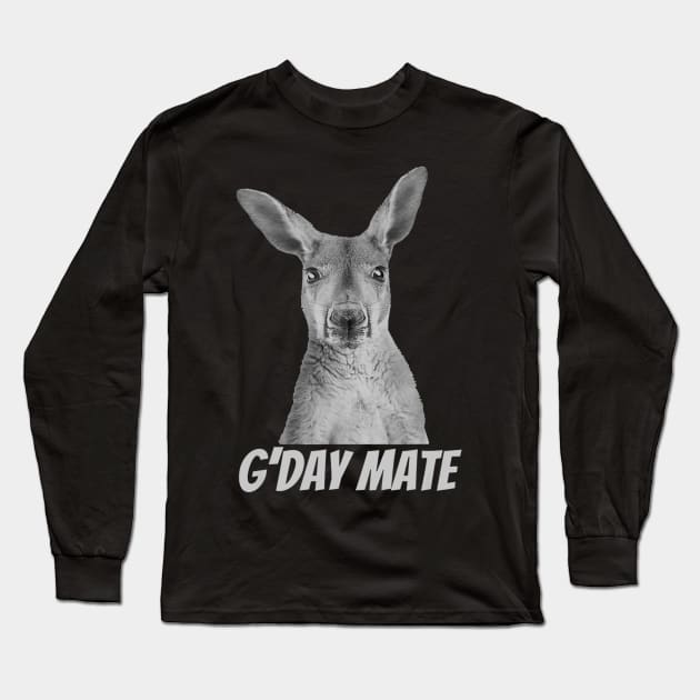 GDay Mate  Australian Kangaroo Long Sleeve T-Shirt by daylightpombo3